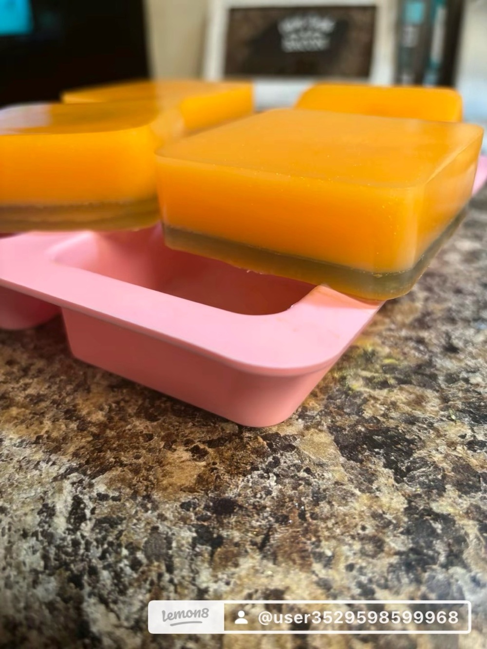 Handmade Orange Layered Soap Bars Peach Mango!